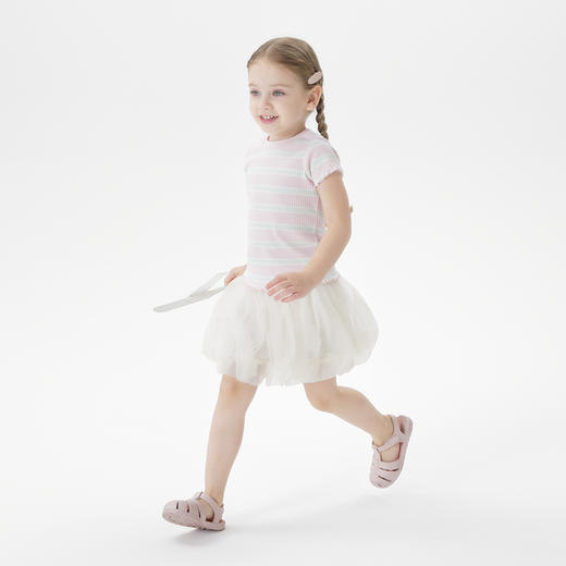 马克珍妮女童多彩条纹夏日短袖T恤 宝宝上衣2025年春夏新款550716 商品图3