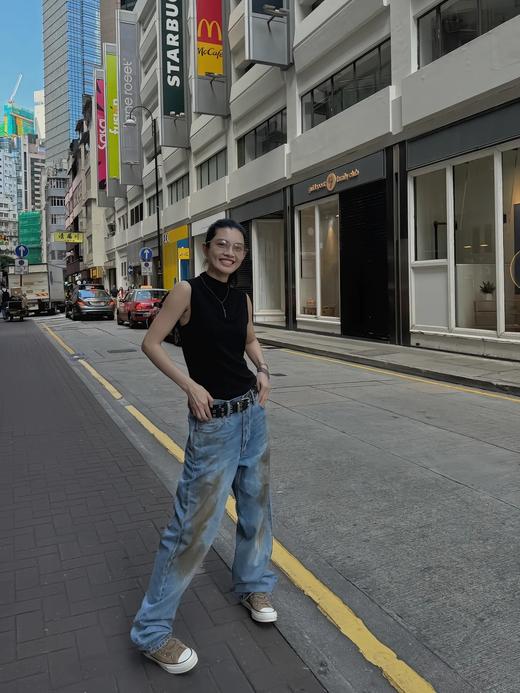 THESOONG|"脏脏裤"13.2安赤耳单宁洗水手擦猫须做旧中腰牛仔裤HYXNZ4905（男裤 收到需自行裁剪） 商品图1