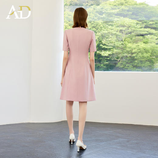 AD高端粉色连衣裙2025新款小香风时尚气质收腰显瘦女中长款裙子 商品图4