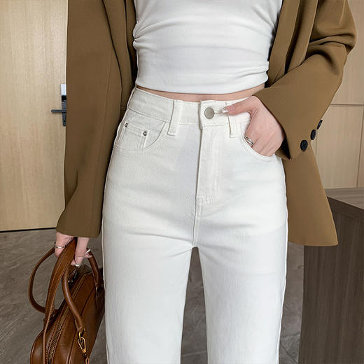 2025夏款直筒高腰牛仔裤窄版显瘦阔腿垂感拖地裤SG-N5X2474 商品图3