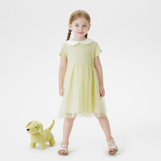 马克珍妮女童网纱拼接碎花连衣裙 宝宝裙子2025年夏装新款550799 商品图1