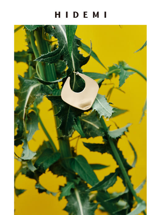 HIDEMI 极简设计感几何流线感菱形镀银百搭大耳环 金色/银色 商品图6