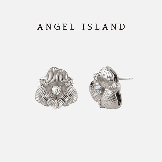 ANGEL ISLAND「芳华」木槿白金花朵耳钉气质耳夹 商品图1
