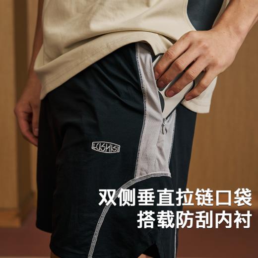 录士LUSHISI叠刃主题运动篮球休闲速干吸湿排汗不过膝四分短裤 商品图1