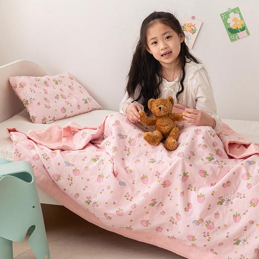 【婴幼童可用】 7A抗菌全棉双层纱夏被 纯棉纱布盖毯 商品图4
