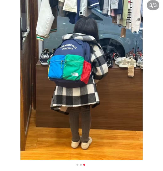 韩单北面拼色双肩背包🎒野餐垫042505 商品图11