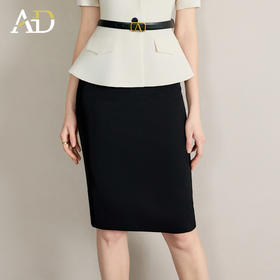 AD高端黑色职业半身裙女2025新款夏季时尚气质通勤包臀裙一步裙子
