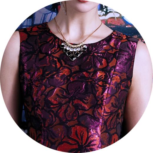 【伯妮斯茵】大气玫红色提花背心裙连衣裙--神秘的圣母窗--《因汉而生--哥特》3S6214 商品图4