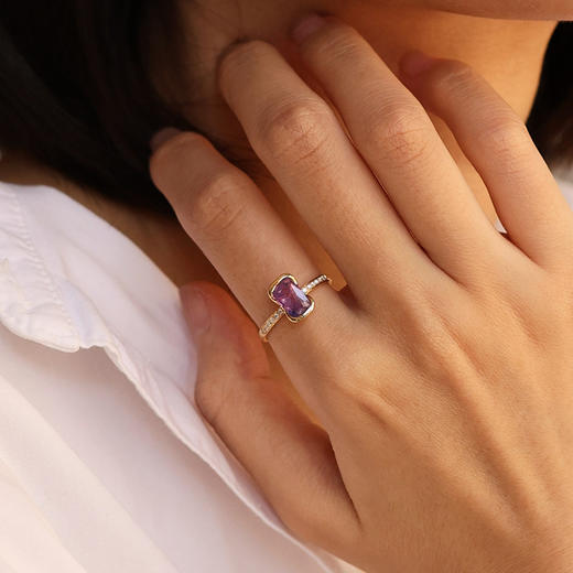 【高级珠宝】绮梦系列 | 星焰织金紫色戒指 商品图1