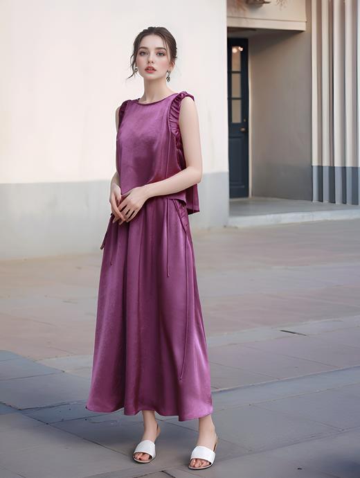 法式木耳边侧系带衬衣 商品图2