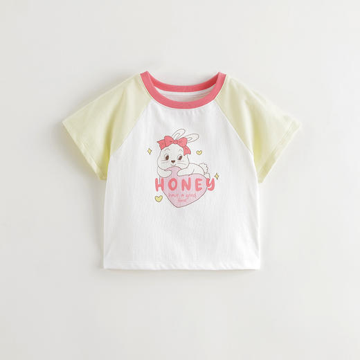 【凉感】马克珍妮女童甜心小兔短袖T恤 宝宝上衣夏装新款550767 商品图3