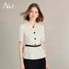AD高端干练通勤西装女2025新款夏季气质米白色短袖翻领上衣职业装 商品缩略图3