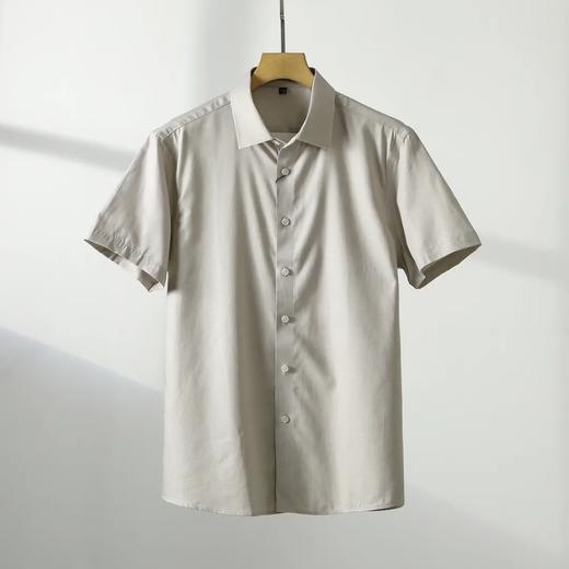 天丝亚麻面料！温莎一字领！男士休闲透气短袖衬衫 商品图6