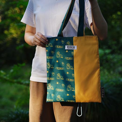 【灵隠景区发货】杭州灵隠新品绒布袋丝绸缎面单肩包国风帆布袋文艺手拎包女包 商品图1