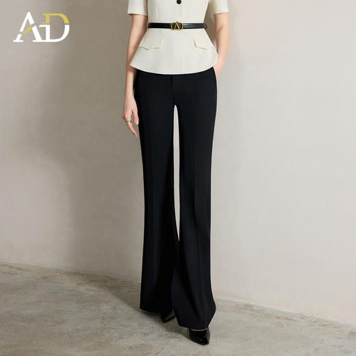 AD高端女神范西装裤女2025新款夏季高腰显瘦直筒阔腿裤休闲长裤子 商品图3
