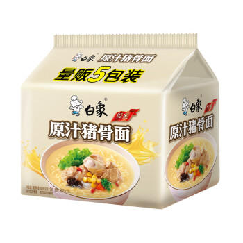 白象 方便面 经典原汁猪骨面101g*5袋五连包泡面袋装 方便速食 /粮油调味 /方便食品 /方便面 商品图1