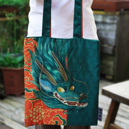 【灵隠景区发货】杭州灵隠新品绒布袋丝绸缎面单肩包国风帆布袋文艺手拎包女包 商品图2