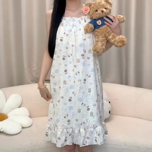 【带胸垫睡裙】女夏季薄款无袖日系可爱甜美少女吊带中长连体裙家居服。ry 商品图9