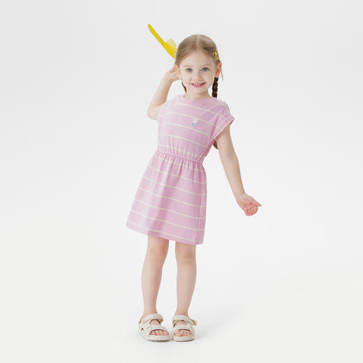 马克珍妮女童条纹刺绣连衣裙 儿童无袖裙子2025年夏装新款550896 商品图2