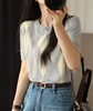 miu家英伦菱格天丝醋酸亲肤夏季针织T恤 商品缩略图1