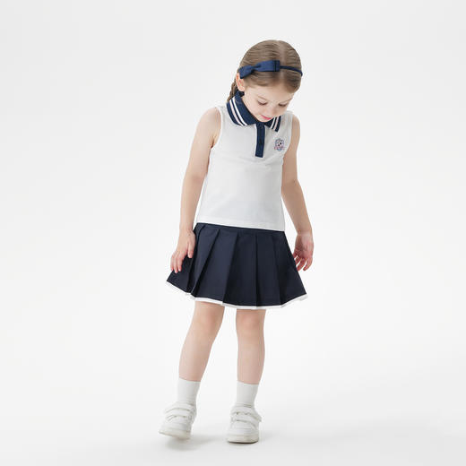 【凉感】马克珍妮女童活力学院无袖polo衫T恤 儿童夏装新款550787 商品图2