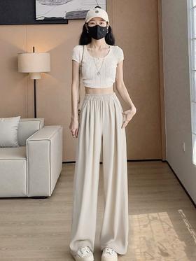  520破价～夏季薄款浅卡山本裤显瘦直筒裤-喜出