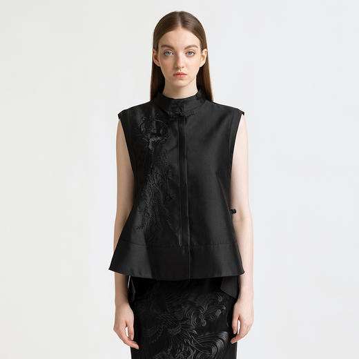 LIZZY 早秋 复古优雅新中式刺绣百搭名媛范经典马甲背心7856 商品图1