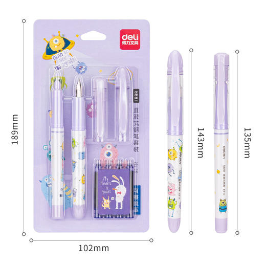 【得力系类！新品可擦钢笔】得力S691 小学生学习钢笔套装 可擦纯蓝墨囊钢笔 小学生专用练字笔钢笔 商品图4