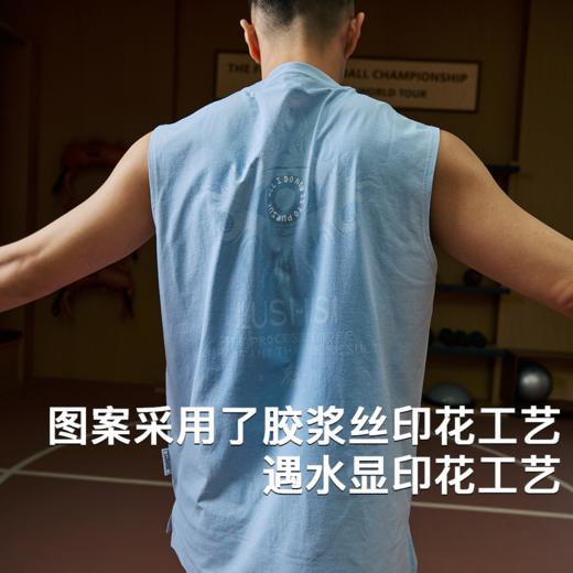 录士LUSHISI慧睛主题速干吸湿运动训练遇汗水显印花背心无袖t恤男 商品图0