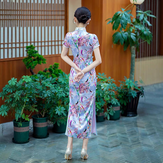 手工缝制送考宴席，日常可穿真丝旗袍 WXG2505 商品图3