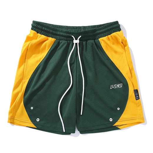 LUSHISI新款美式街头篮球四五分短裤跑步休闲创意设计[拼接色块] 商品图3