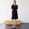 AD通勤装高级感黑色小香风圆领连衣裙女夏季新款气质收腰显瘦鱼尾 商品缩略图3