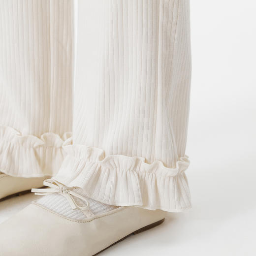 马克珍妮女童软弹罗纹花边阔腿裤 宝宝裤子2025年春装新款550800 商品图4