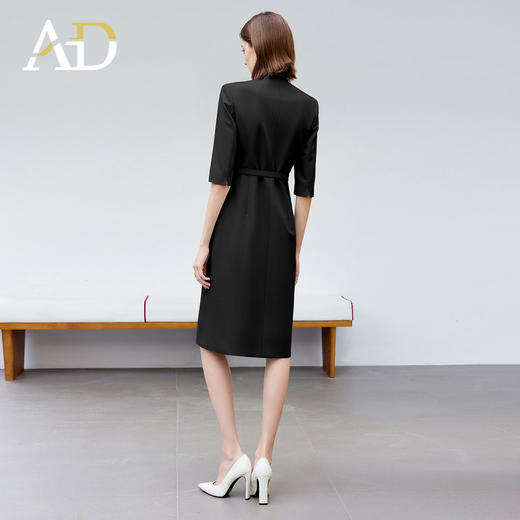 AD气质通勤连衣裙女高级感无领一片式西装连衣裙黑色职业装工作服 商品图4