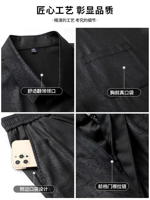 【送专柜同款礼袋 父亲节好物】罗蒙免烫冰丝衬衫中老年人夏日唐装套装 商品图4
