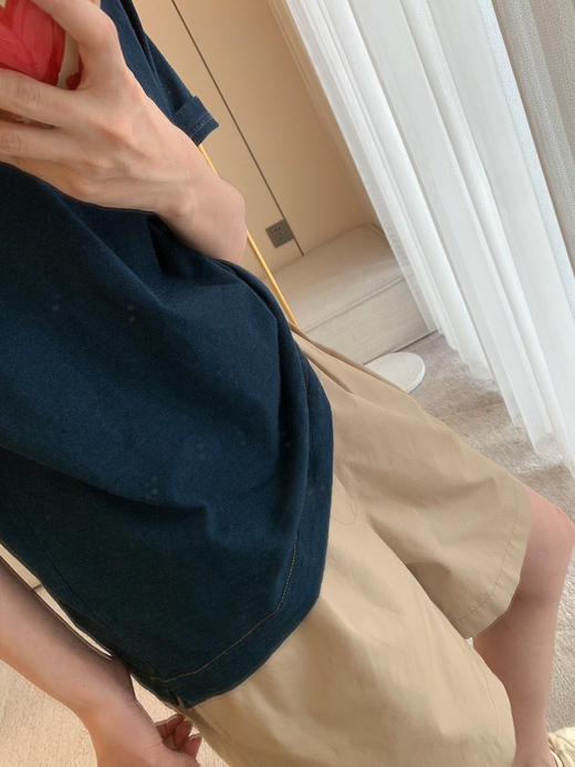 517-8 跑量特 45R 植物染 竹节棉 日杂风 清爽休闲 背后口袋 宽松短袖T恤 商品图10