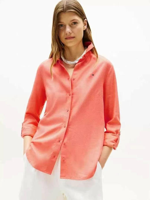 好多人问亚麻衬衣 来啦💰499元直邮🇺🇸Tommy女款长袖亚麻衬衫，这个是relaxed fit，主打休闲慵懒风格 商品图7