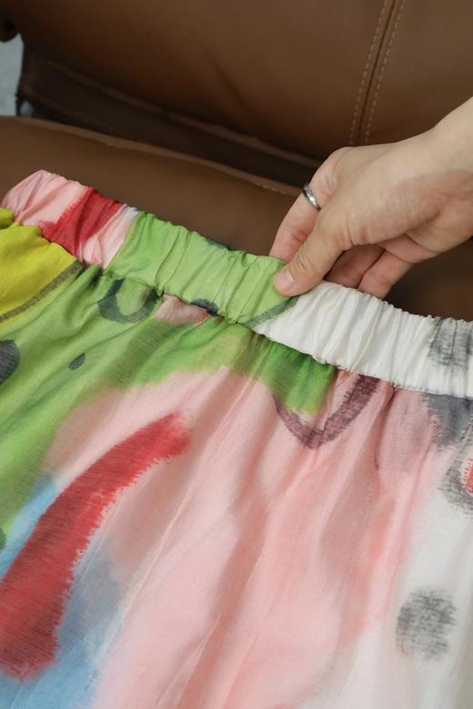 LPIUTY品牌直发！夏日油画天丝亚麻半身裙 C1225048 商品图1