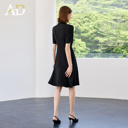 AD高端气质女神范连衣裙女2025新款夏季收腰显瘦职业西装裙小黑裙 商品图4