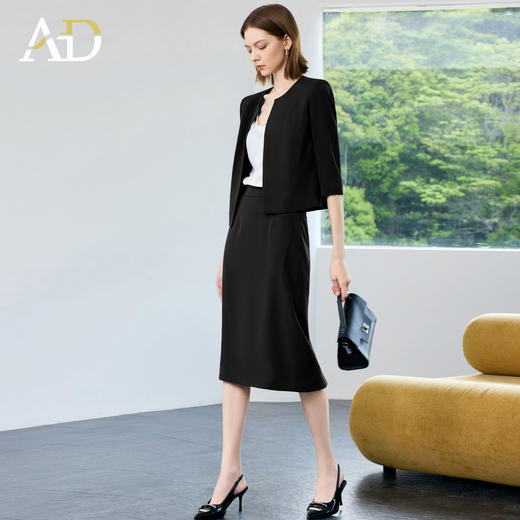 AD高端薄款黑色西装套装女2025新款夏季小个子高级感气质职业西服 商品图4