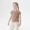 马克珍妮女童多彩条纹夏日短袖T恤 宝宝上衣2025年春夏新款550716 商品缩略图1