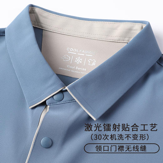TZW-锦氨无痕冰丝短袖男士POLO衫2025夏季新款商务休闲宽松翻领t恤男 商品图1