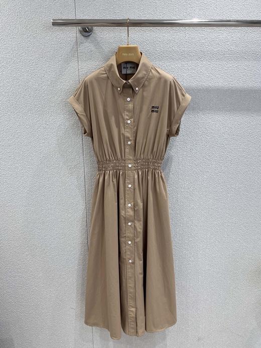 缪缪 25Ss春夏新款 知性分子学院风衬衫领连衣裙（DQJ） 商品图6