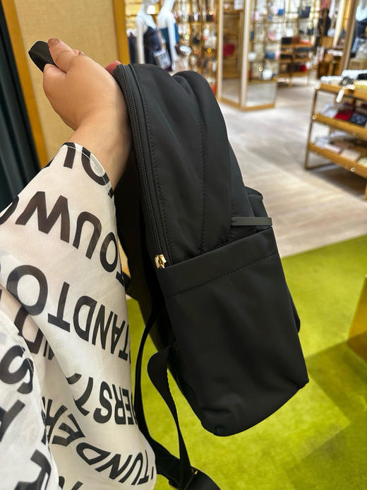 美国现货¥1199直邮！TB Tory Burch Ella 女士尼龙帆布双肩包旅行背包 黑色 商品图1