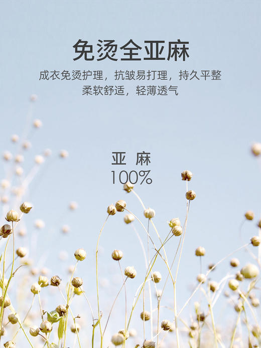 SENDI全亚麻成衣免烫易打理长袖衬衫 商品图1