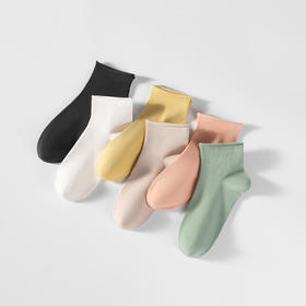 连绵·女士卷边短筒袜X27（3双装）