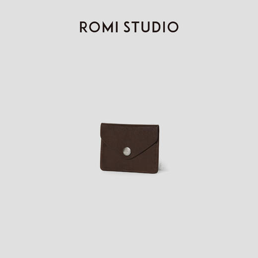 ROMI STUDIO“英伦复古”100%牛皮翻盖银扣方形便携卡包RWCLP32789 商品图1