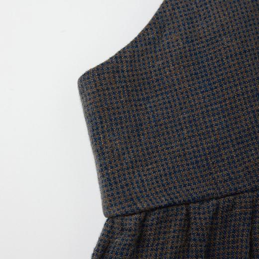 ROMI STUDIO“复古优雅”100%亚麻千鸟格纹A字收腰吊带 RW25SS40023 商品图3