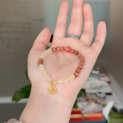 黄水晶老山檀双拼手串 JD 商品图2