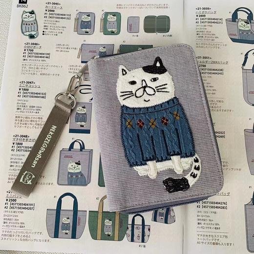 kusuguru刺绣胖猫多层卡包 商品图5